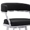 Armen Living Saturn 30" Bar Height Swivel Black Faux Leather and Brushed Stainless Steel Bar Stool LCSNBABSBL30 - alternate 7